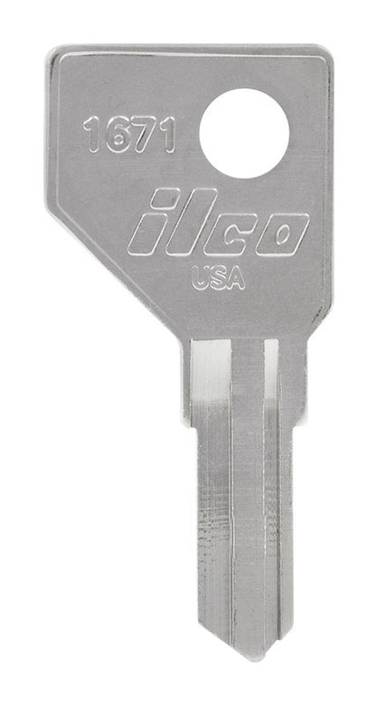 HILLMAN Traditional Key House/Office Key Blank 1671 Single For Harlock Locks Silver