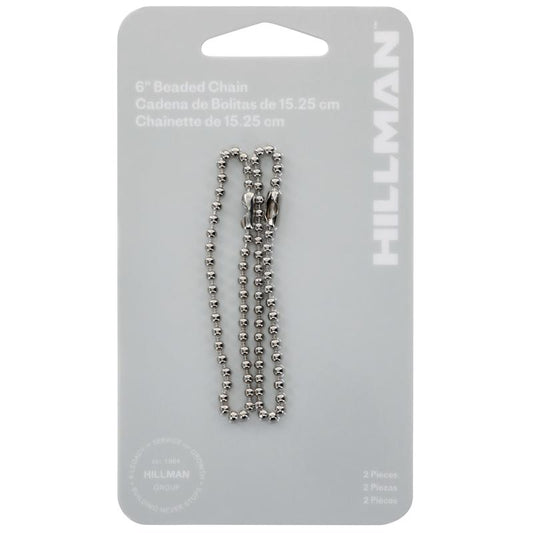 HILLMAN Metal Silver Beaded Ball Chain
