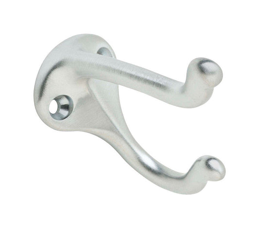Ives Medium Satin Chrome Brass 1-1/4 in. L Coat/Hat Hook 35 lb 1 pk