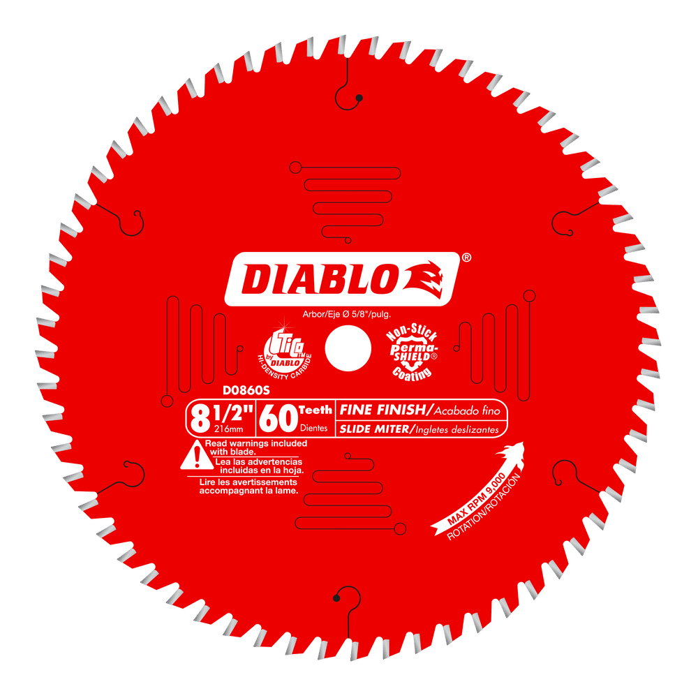 Diablo 8-1/2 in. D X 5/8 in. TiCo Hi-Density Carbide Miter Saw Blade 60 teeth 1 pk