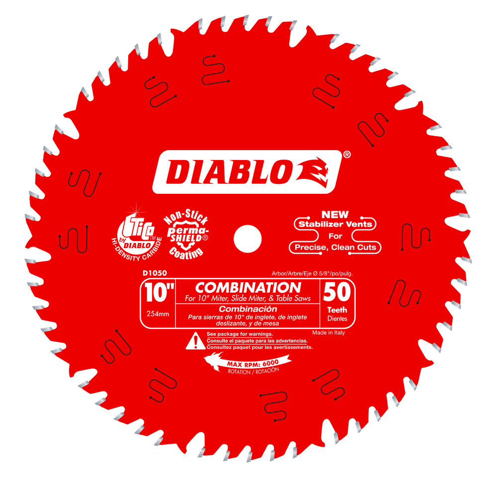Diablo 10 in. D X 5/8 in. TiCo Hi-Density Carbide Combination Saw Blade 50 teeth 1 pk