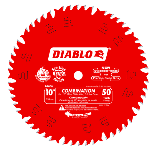 Diablo 10 in. D X 5/8 in. TiCo Hi-Density Carbide Combination Saw Blade 50 teeth 1 pk