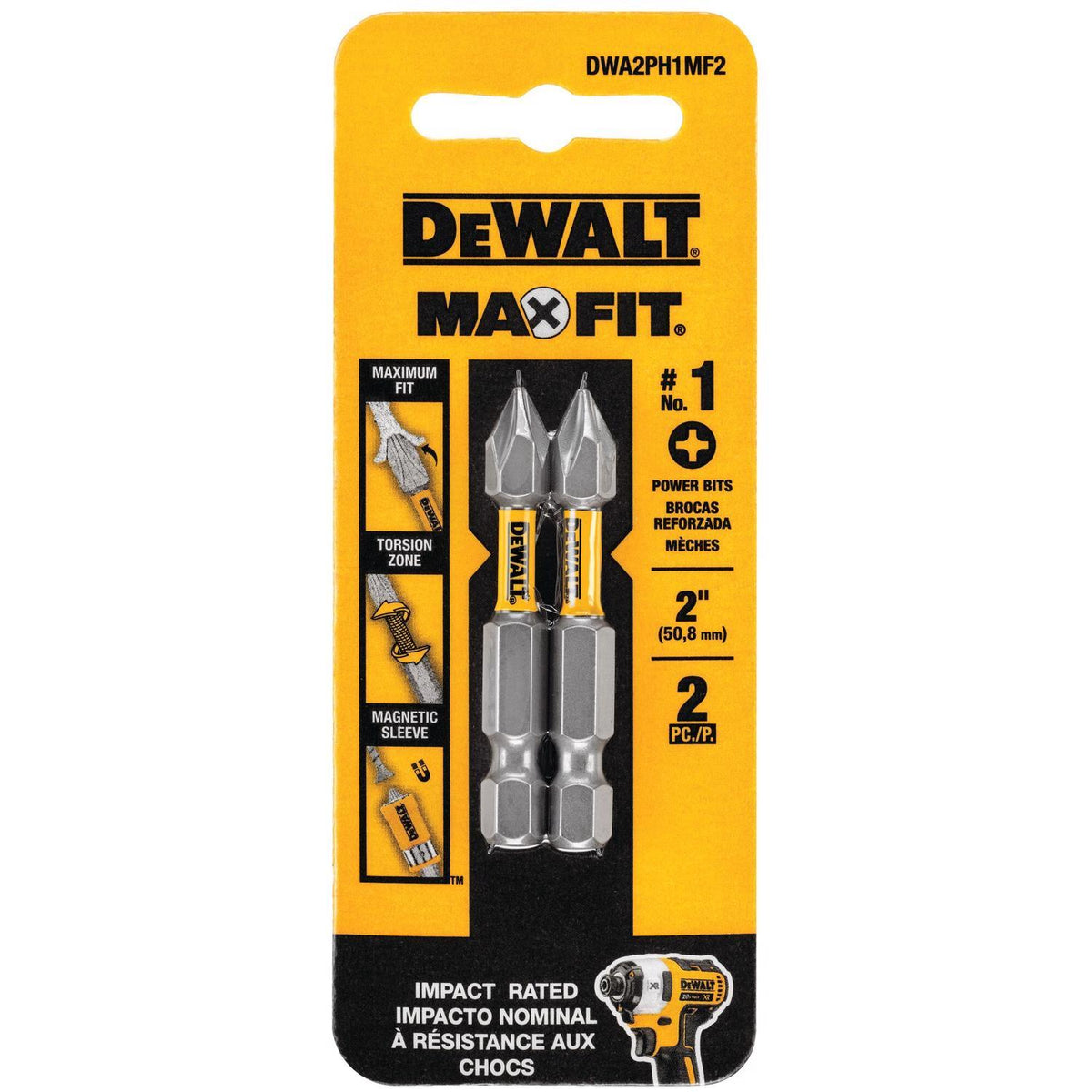 DW PH #1 BIT 2" 2PK