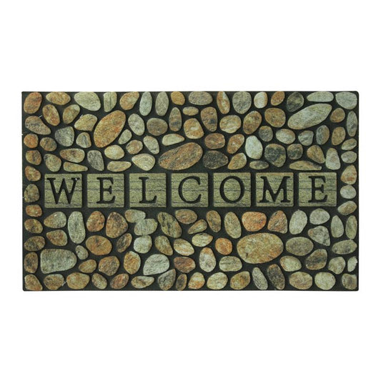 Southern Oaks 18 in. W X 30 in. L Multi-Color Pebble Welcome Rubber Door Mat