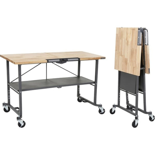 Work Bench, Butcher Block, Rolling & Folding