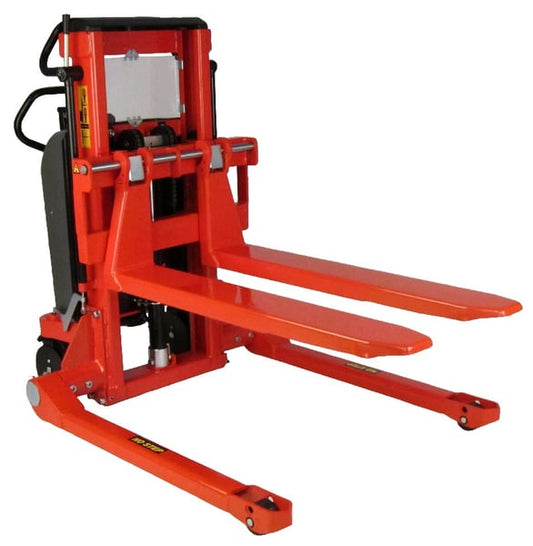 Electric Lift/Manual Push Elfs Straddle Stacker