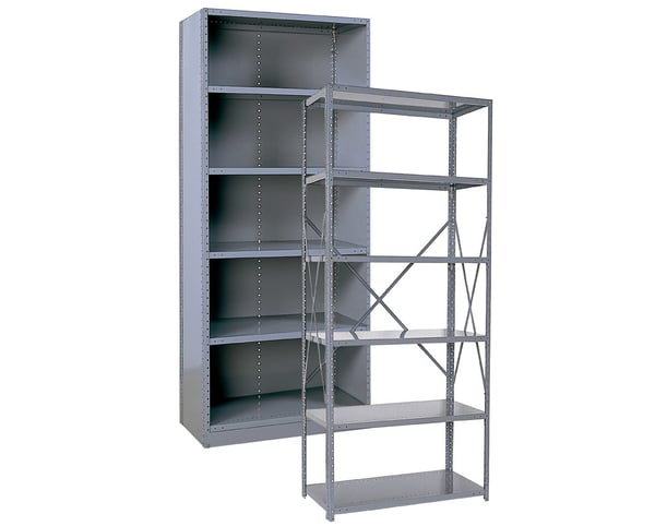 Beaded Post Industrial Clip Shelving