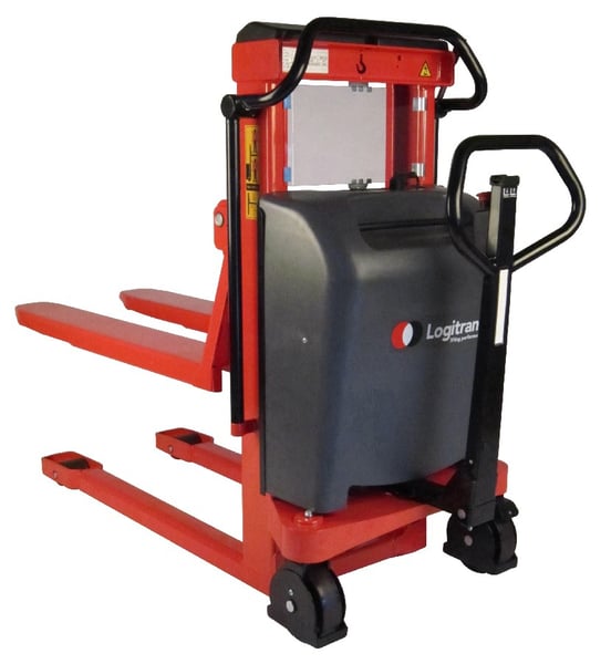 Electric Lift/Manual Push Elf Fork Over Stacker