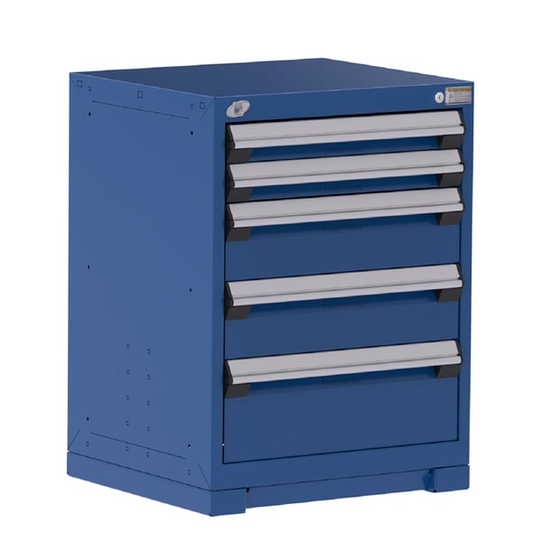 Heavy-Duty Stationary Cabinet (With Compartments), 5 Drawers (24"W X 27"D X 32"H)