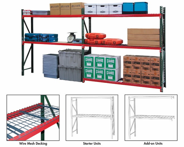 FastRak™ Bulk Storage Rack Units With Wire Mesh Decking