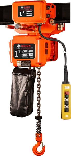 Bison Lifting Equipment Bison 3-Phase Electric Chain Hoist With Motorized Trolley