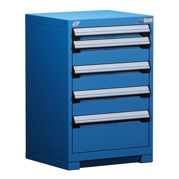 Heavy-Duty Stationary Cabinet , 5 Drawers (24"W X 27"D X 36"H)