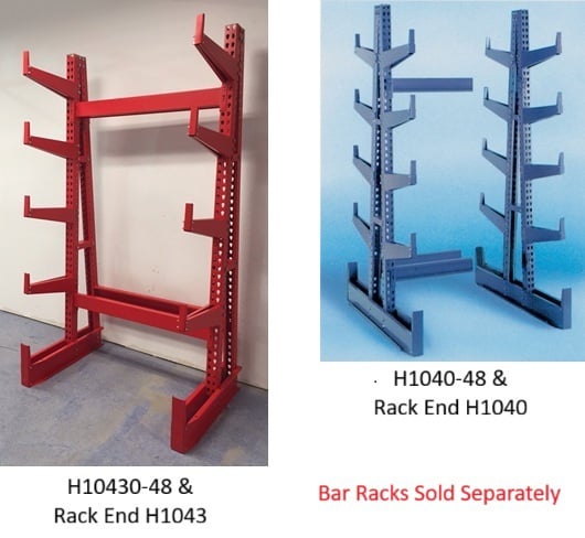 Rack Ends and Extra Arms for Heavy-Duty Bar Racks