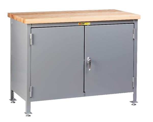 12 Gauge Work Center Cabinet With Butcher Block Top