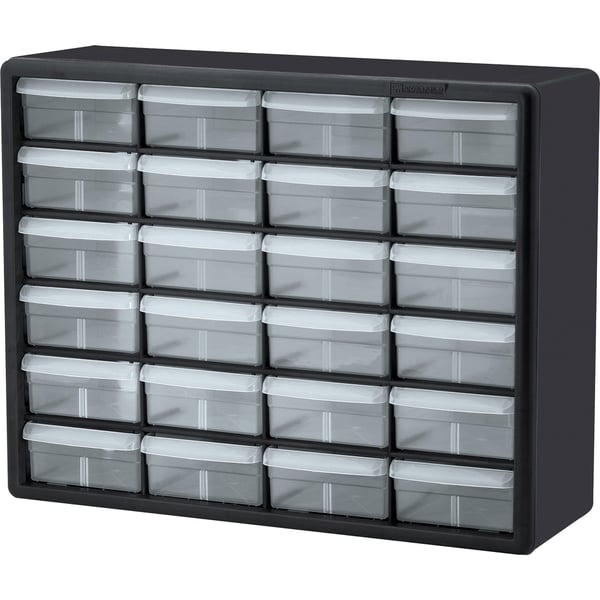 Small Parts Cabinet, 24 Drawer,6"Deep