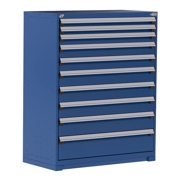 Heavy-Duty Stationary Cabinet (With Compartments), 10 Drawers (48"W X 24"D X 60"H)
