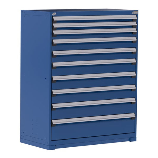 Heavy-Duty Stationary Cabinet (With Compartments), 10 Drawers (48"W X 24"D X 60"H)