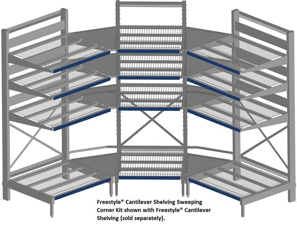 Freestyle® Cantilever Shelving Sweeping Corner Kit