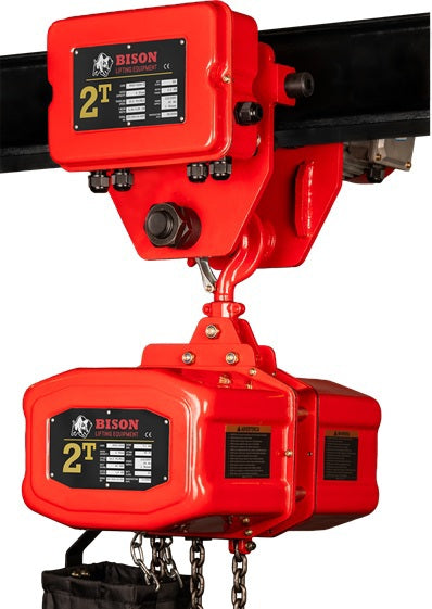 Bison Lifting Equipment Bison Single Phase Electric Chain Hoist With Motorized Trolley