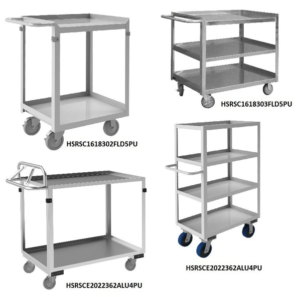 Durham Stainless Steel Shelf Stock Carts