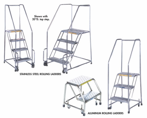 Options For Stainless & Aluminum Rolling Ladders