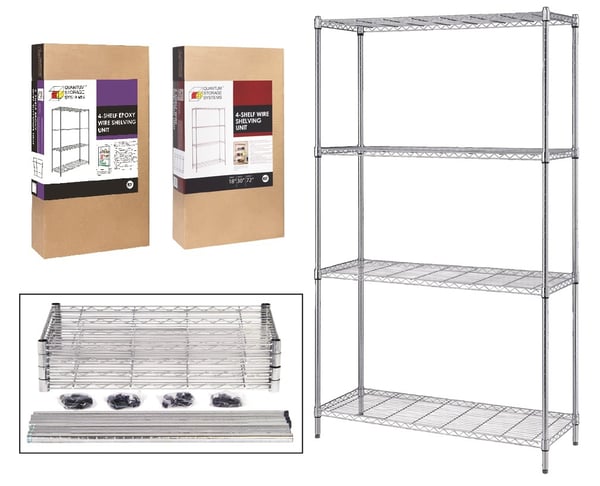 Quantum 4-Shelf Consumer Grade Wire Shelving