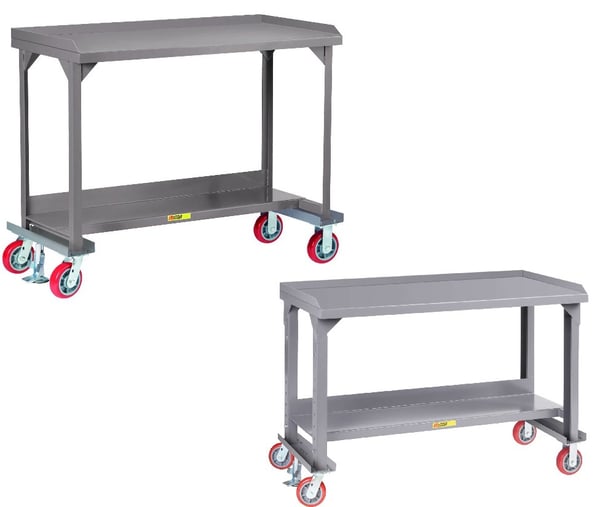All-Welded Mobile Workbench With Back And End Stops