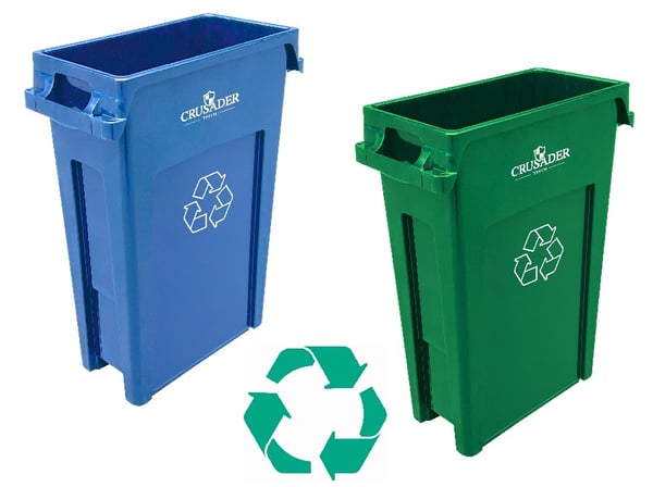 Quantum Crusader Thin Recycling Containers - 23 Gal