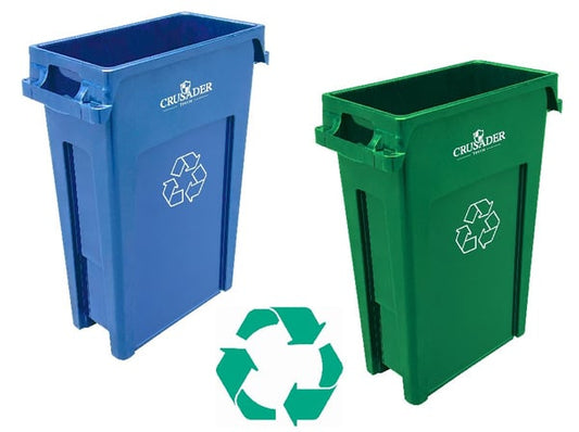 Quantum Crusader Thin Recycling Containers - 23 Gal