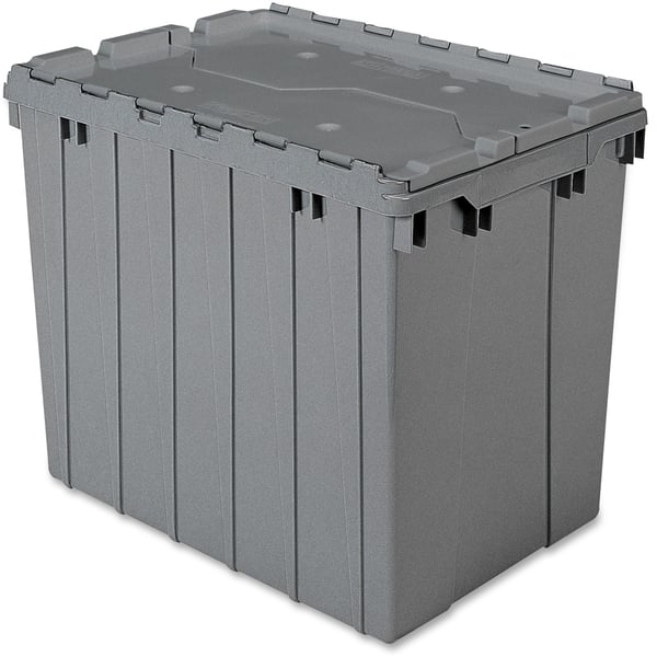 Akro Mils Keepbox Large, Hd, Attached Lid Grey