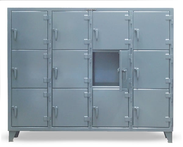 Triple-Tier Industrial Lockers With Multiple Compartment