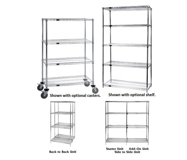 Quantum Storage Add-A-Shelf Chrome Wire Shelving Kit