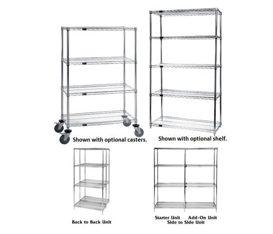 Quantum Storage Add-A-Shelf Chrome Wire Shelving Kit