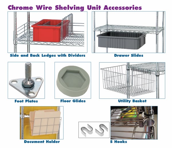 Chrome Wire Shelving Unit Accessories