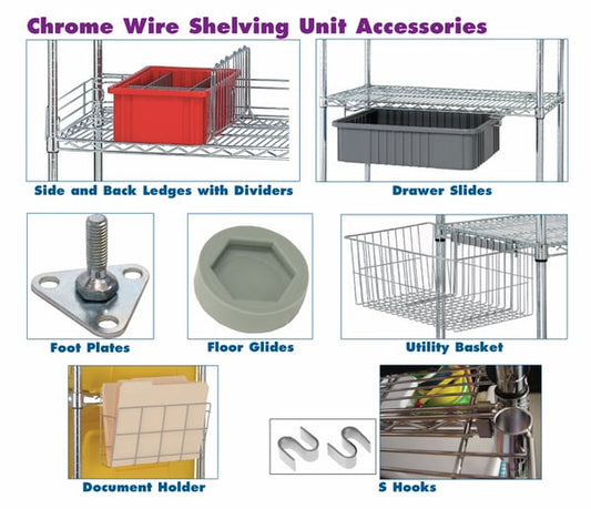 Chrome Wire Shelving Unit Accessories