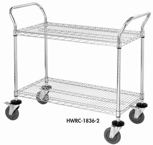 Quantum Storage Chrome Wire Shelving Cart