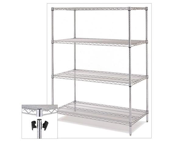 Stationary Chrome Wire Shelving
