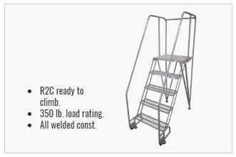 Straddle Base Tiltnroll Ladders - Stainless Steel