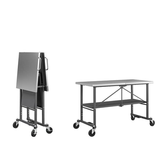 Work Bench, In Stock, Stainless Steel Top, Rolling & Folding
