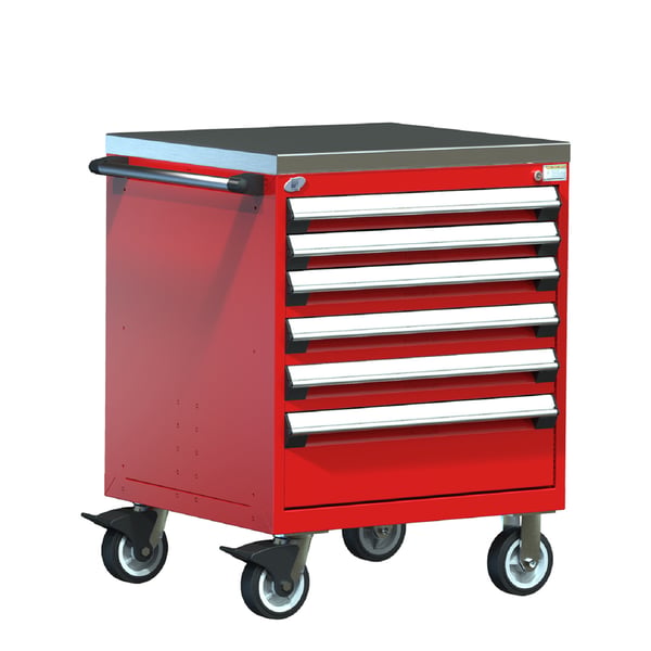 R Mobile Cabinet, 6 Drawers (30"W X 27"D X 39 1/4"H)