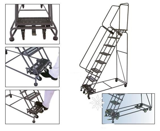 Weight - Actuated Rolling Safety Ladders