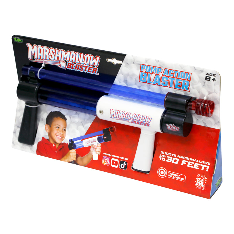 Zing Marshmallow Blaster Pump Action Blaster Multicolred