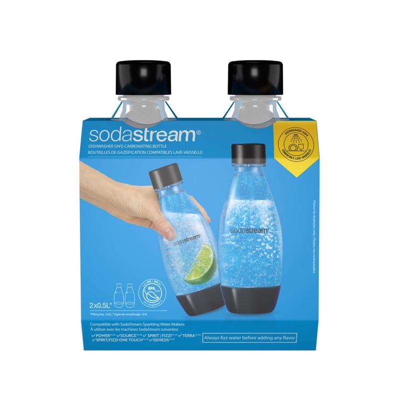 SodaStream Bottle Clear 0.5 L Carbonator Bottle 2 pk
