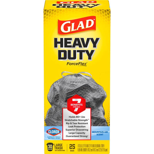 Glad Force Flex 30 gal Mountain Air Trash Bags Drawstring 25 pk