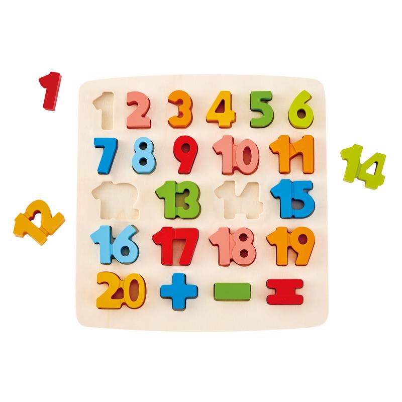 Hape Chunky Number Math Puzzle Assorted 29 pc
