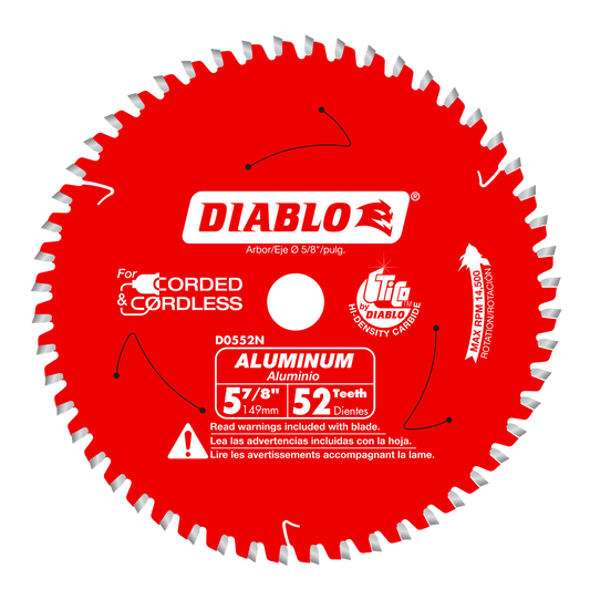 Diablo 5-7/8 in. D X 5/8 in. TiCo Hi-Density Carbide Circular Saw Blade 52 teeth 1 pk