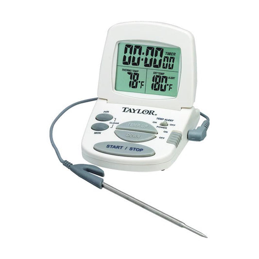 Taylor Instant Read Digital Probe Thermometer w/ Alarm & Timer