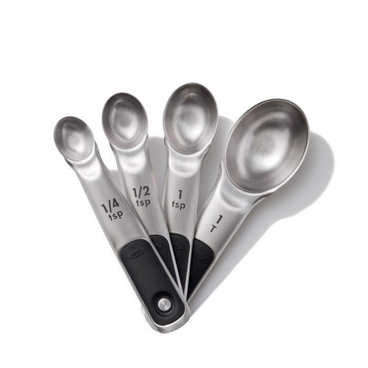 OXO Good Grips Stainless Steel Black/Silver Measuring Spoon Set