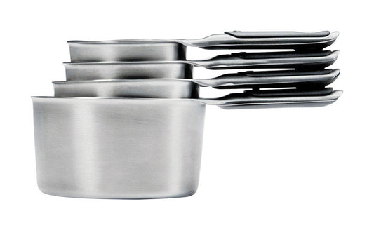 OXO Good Grips 1/4, 1/3, 1/2 , 1 cups Stainless Steel Silver Measuring Cup