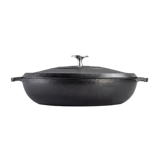 Lodge Blacklock Cast Iron Braiser With Lid 4 qt Black